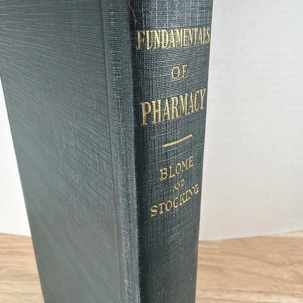 1939 FUNDAMENTALS OF PHARMACY HARDCOVER BOOK BY BLOME & STOCKING Green